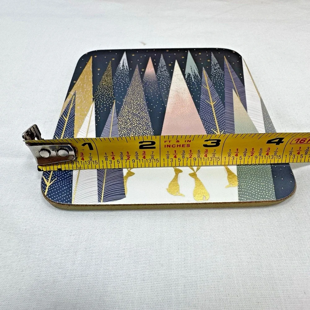 Pimpernel Sara Miller London Frosted Pines Coaster | Christmas Winter Forest
